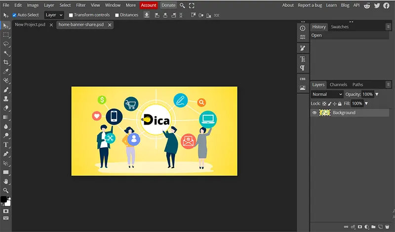Photoshop online Photopea